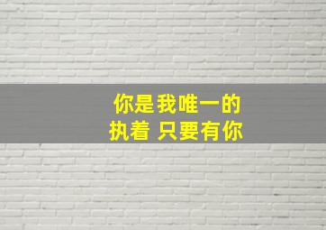 你是我唯一的执着 只要有你